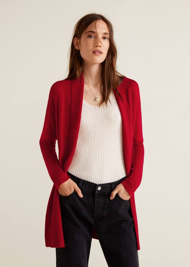 골지 디테일 가디건