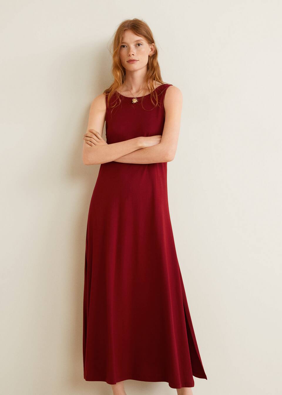 자수 면 드레스