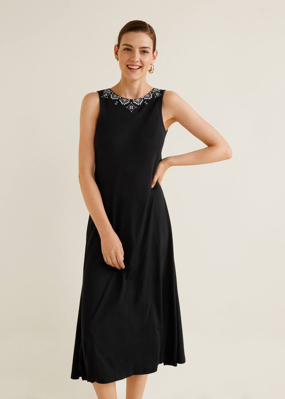 자수 면 드레스