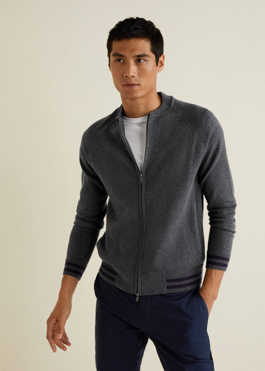 bomber style cardigan