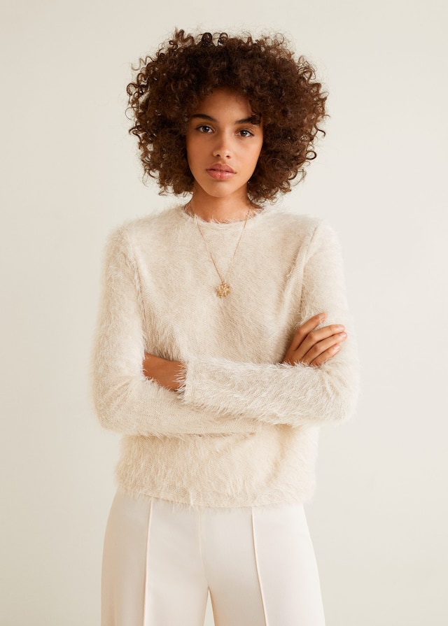 인조퍼 니트 스웨터