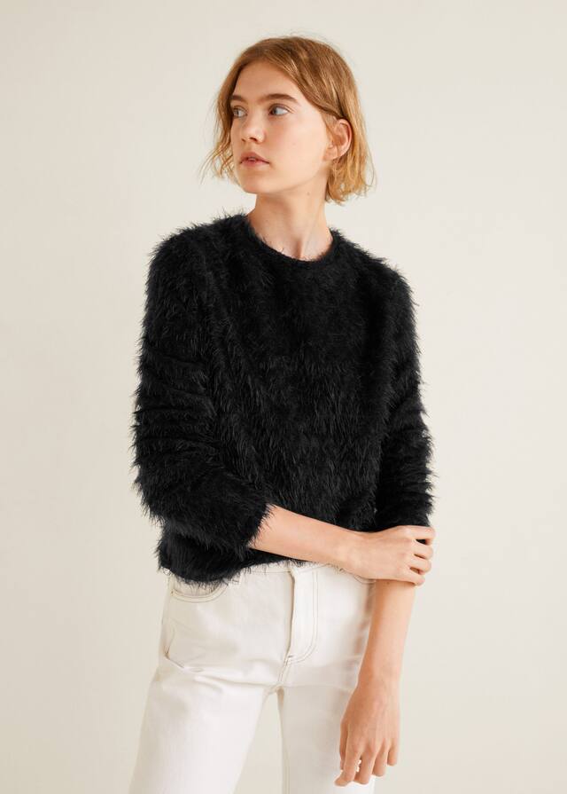 인조퍼 니트 스웨터