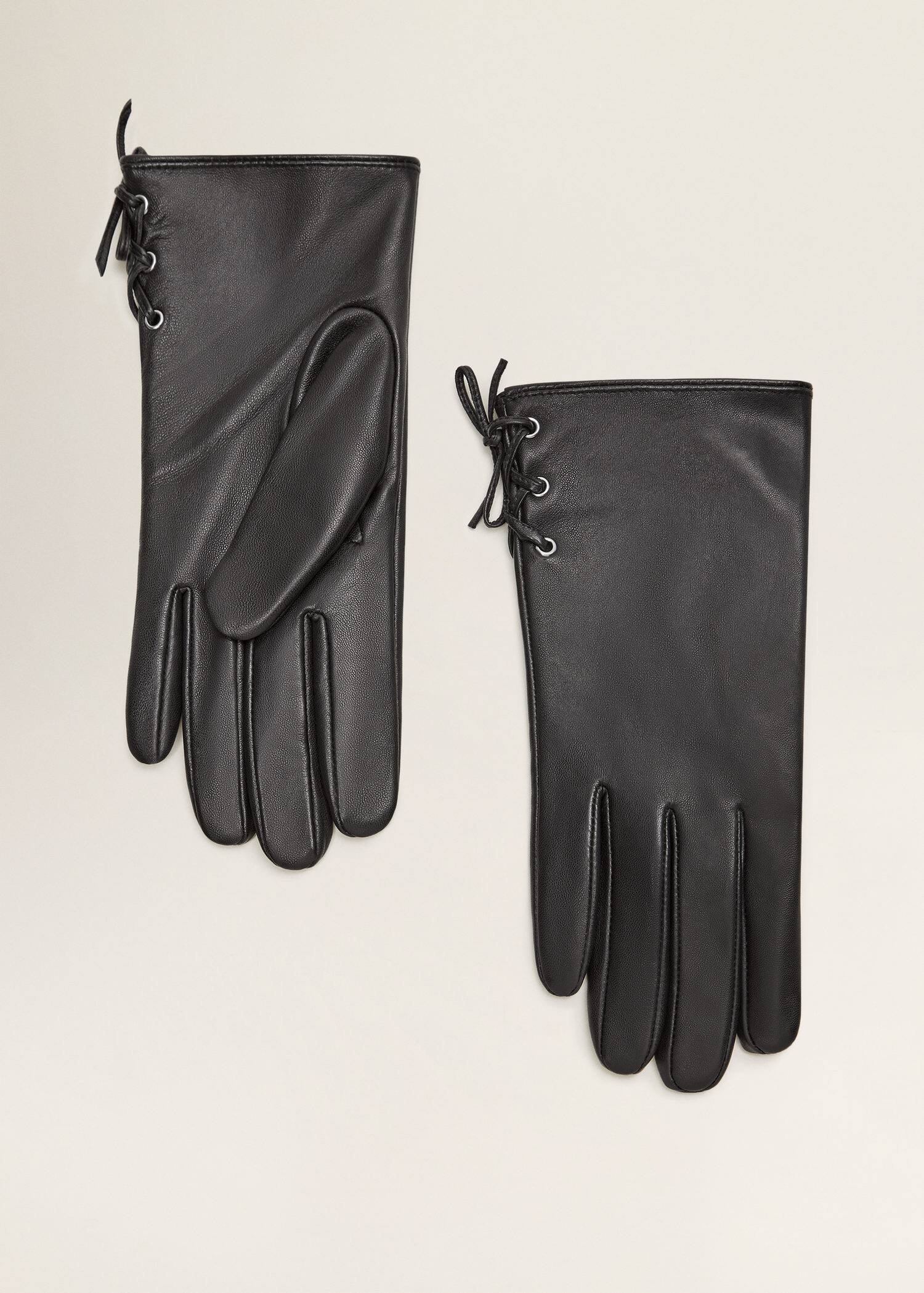 Lederhandschuhe Mit Schleife Damen Mango Deutschland