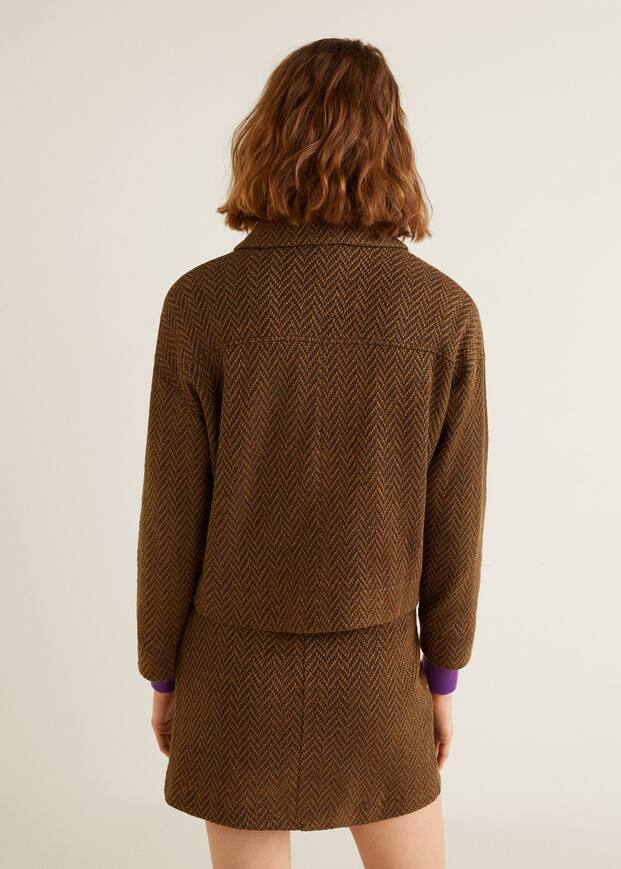 헤링본 버튼 스커트