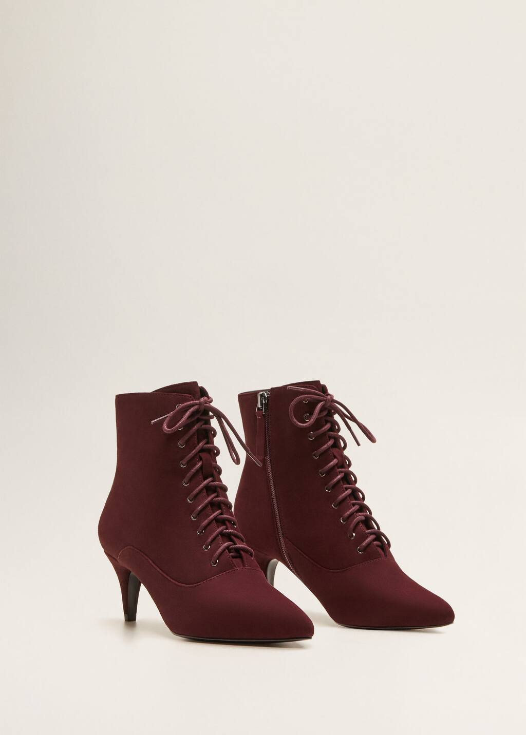Lederstiefel zum schnüren Große größen | Violeta by Mango Lederstiefel zum schnüren Schuhe Große größen | Violeta by