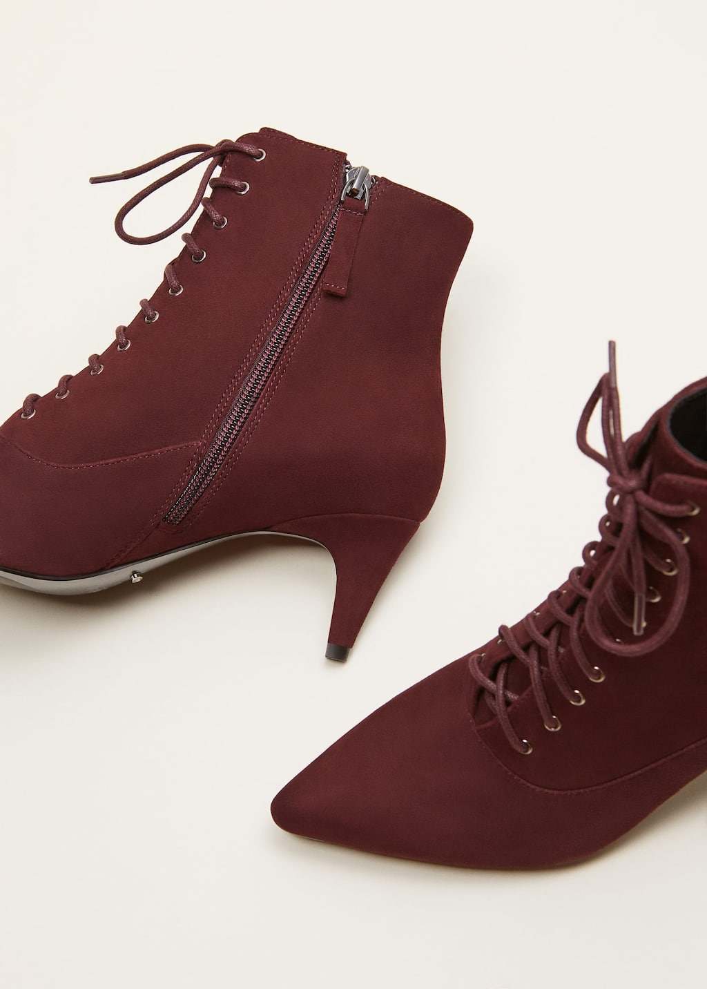 Lederstiefel zum schnüren Große größen | Violeta by Mango Lederstiefel zum schnüren Schuhe Große größen | Violeta by