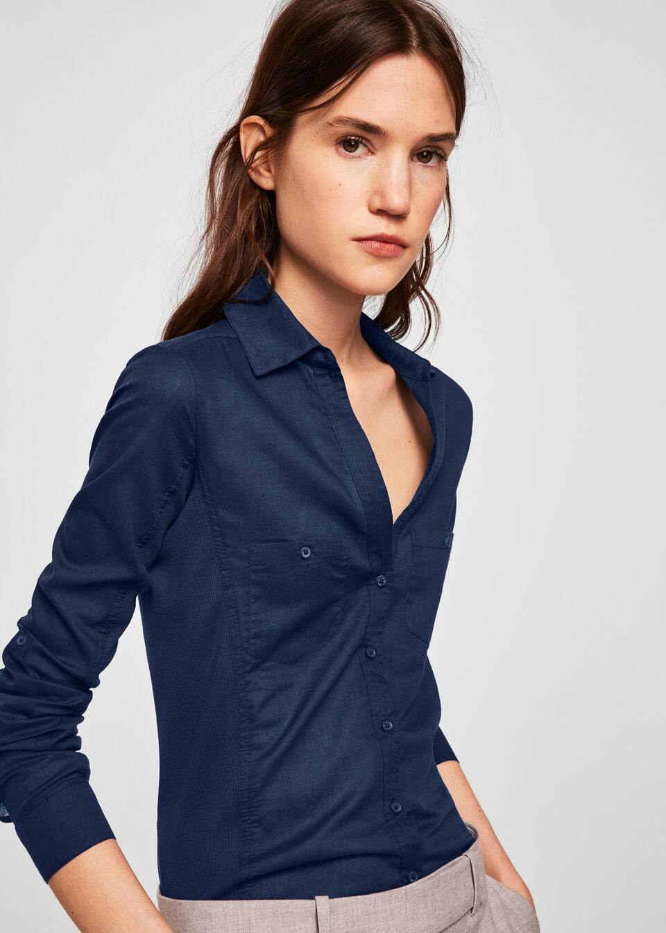 골지 패널 셔츠