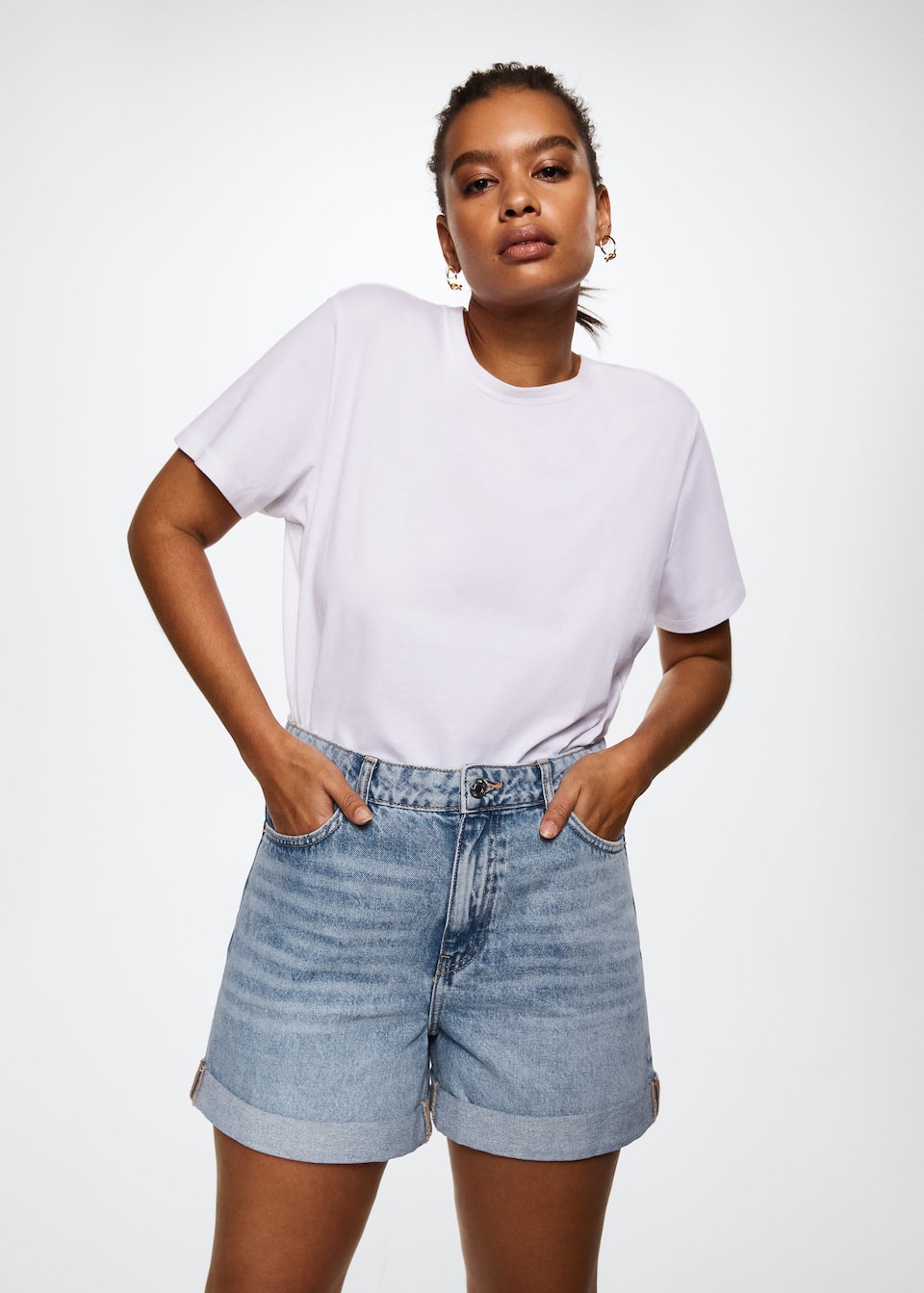 Mom-fit denim shorts - Woman | Mango Ireland