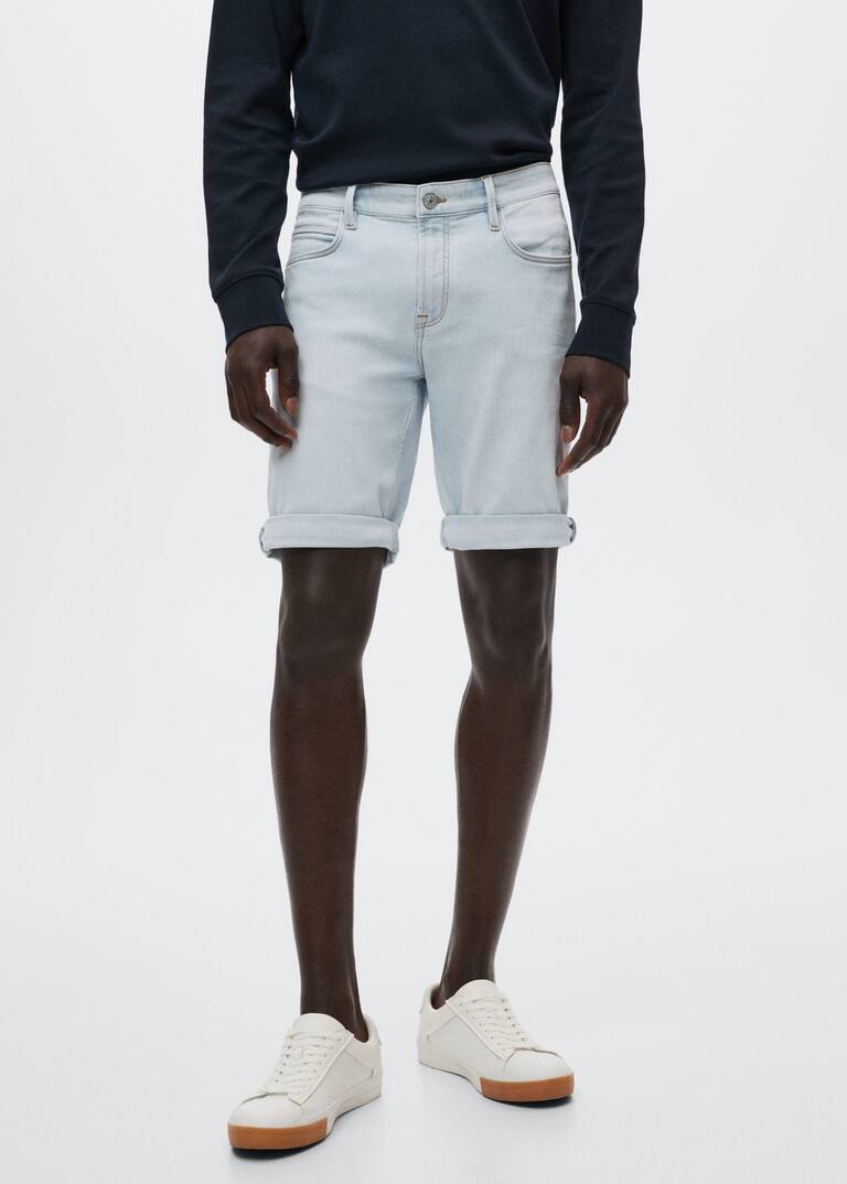 Slimfit denim bermuda shorts Men Mango Man United Kingdom