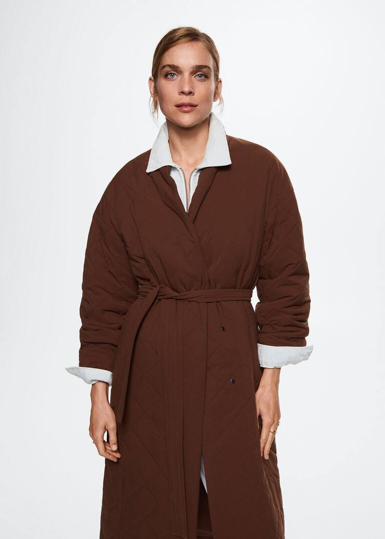 Oversize quilted coat Women Mango USA
