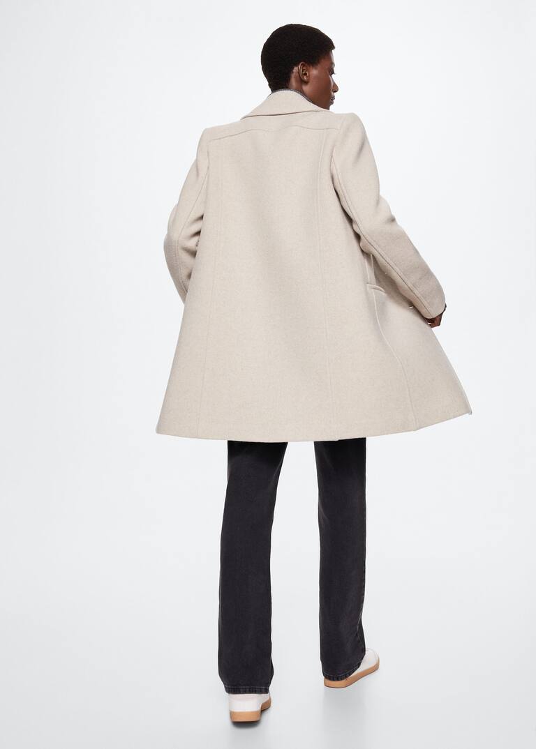 Buttoned wool coat Women Mango USA