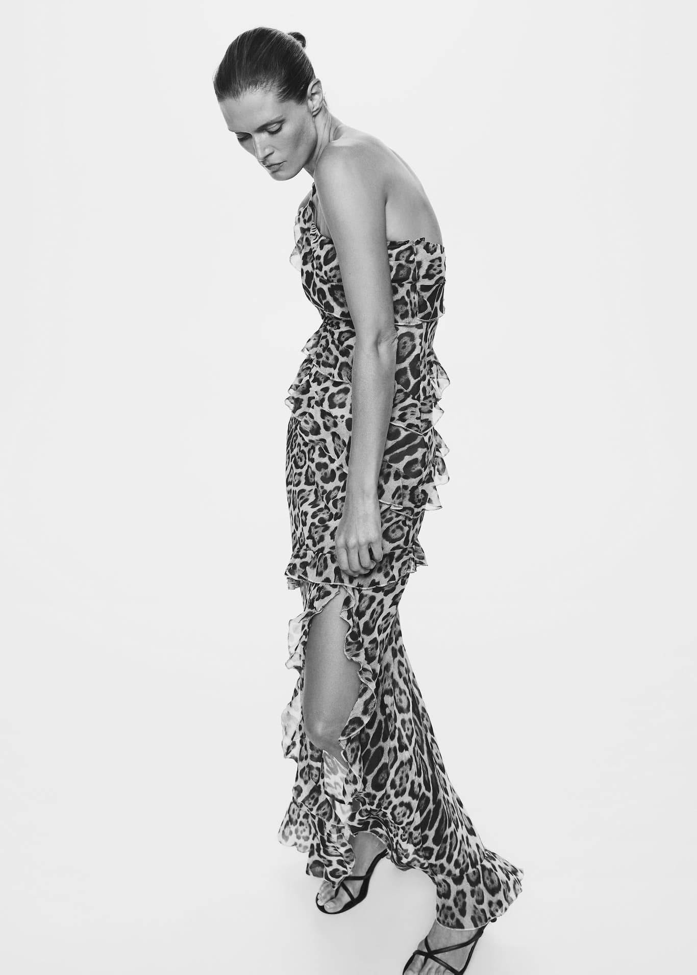 Asymmetrical animal-print dress - Women | MANGO OUTLET USA