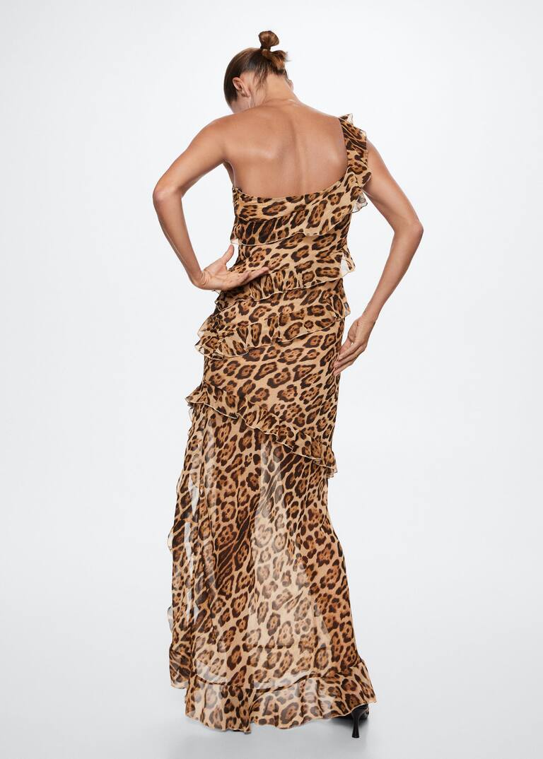 Asymmetrical animal print dress women mango outlet usa
