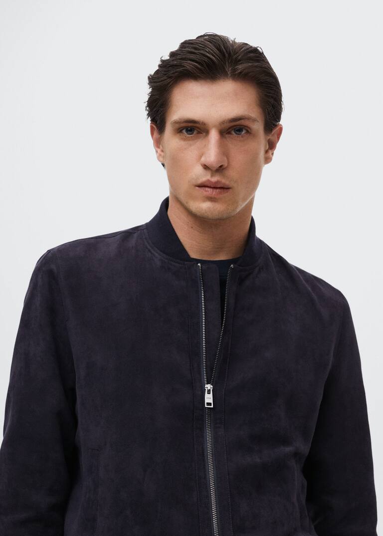 Suedeeffect bomber jacket Man Mango Man Pakistan