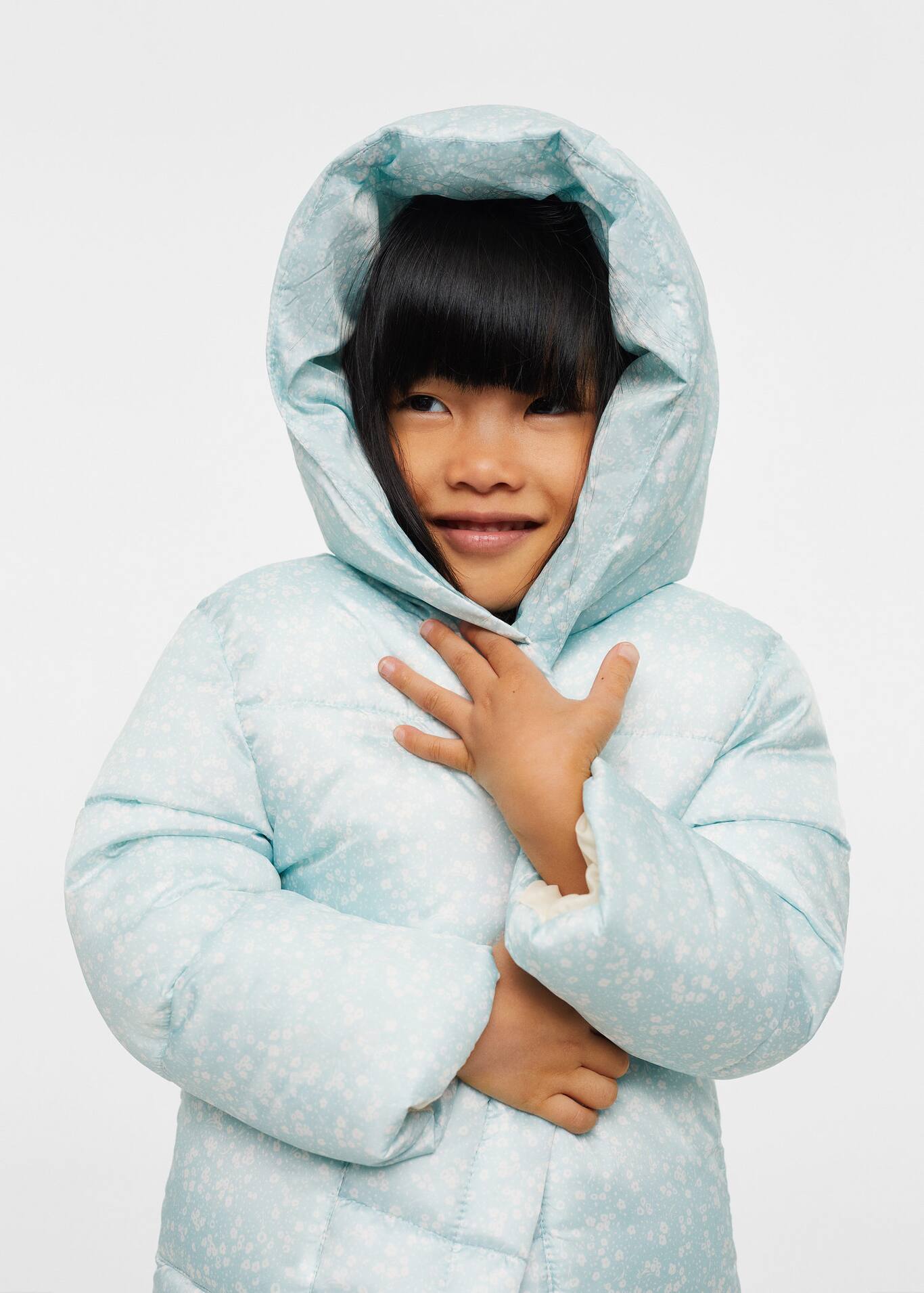 Printed quilted coat Girls MANGO OUTLET Greece