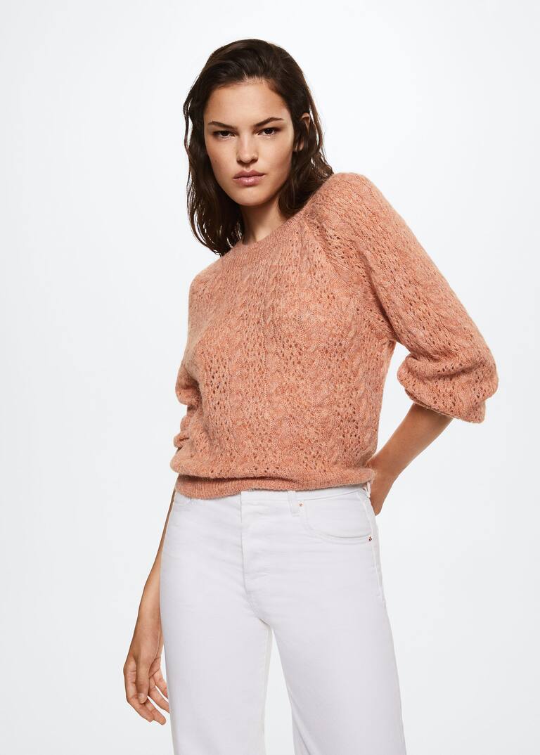 Openwork knit sweater Women Mango USA