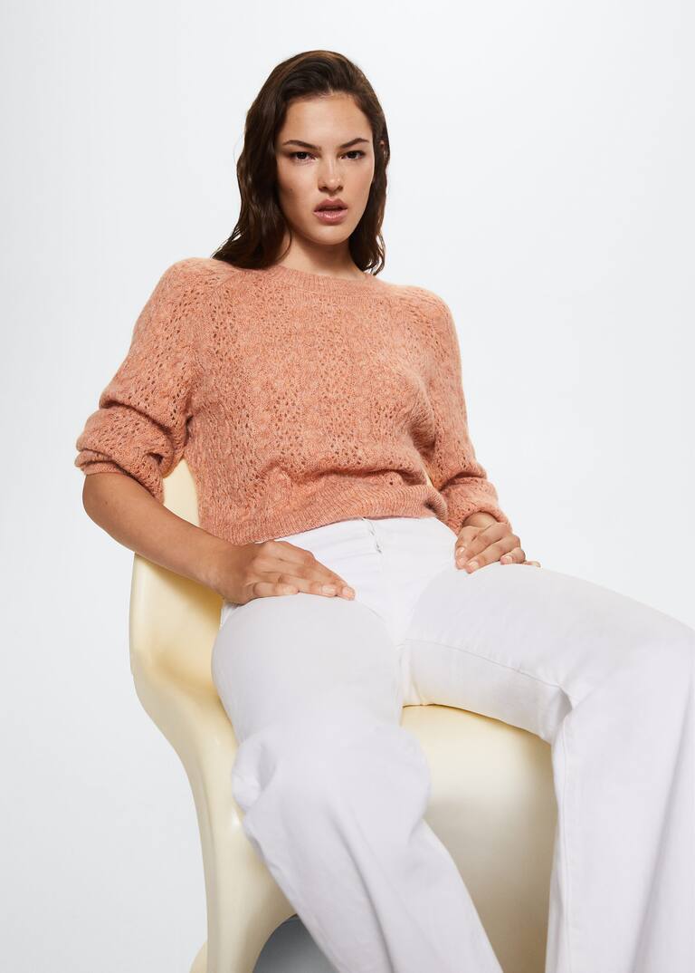Openwork knit sweater Women Mango USA