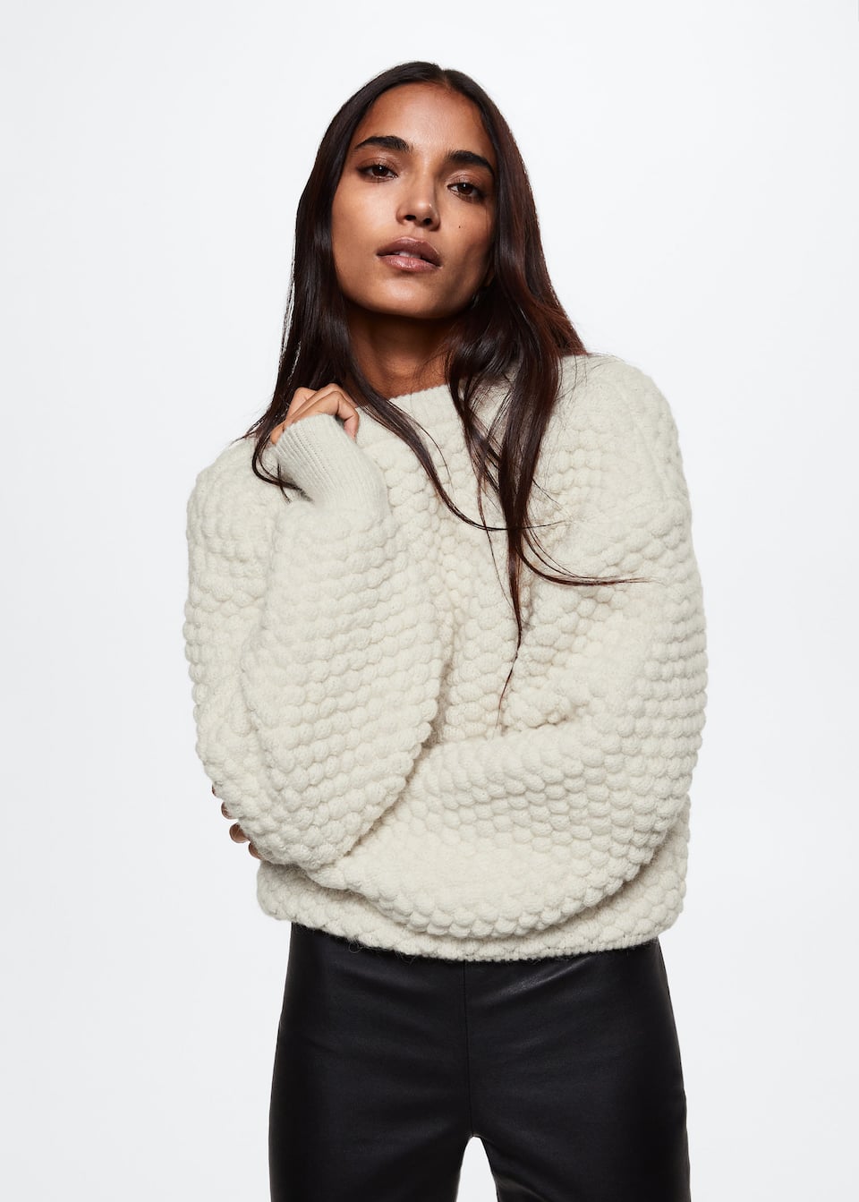 Textured knit sweater - Medium plane