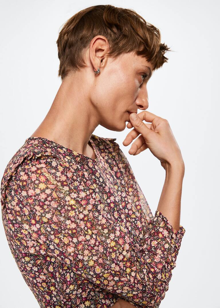 Bedrucktes kleid mit cutouts Damen Mango Schweiz