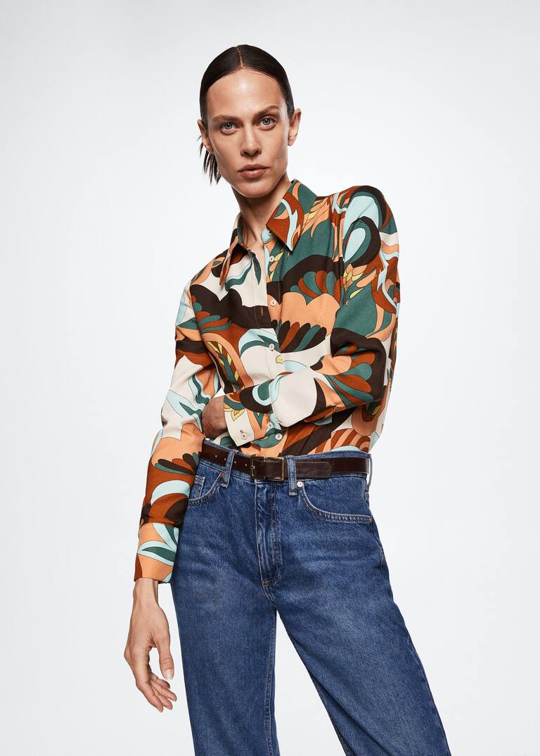 Retroprint shirt Women Mango United Kingdom