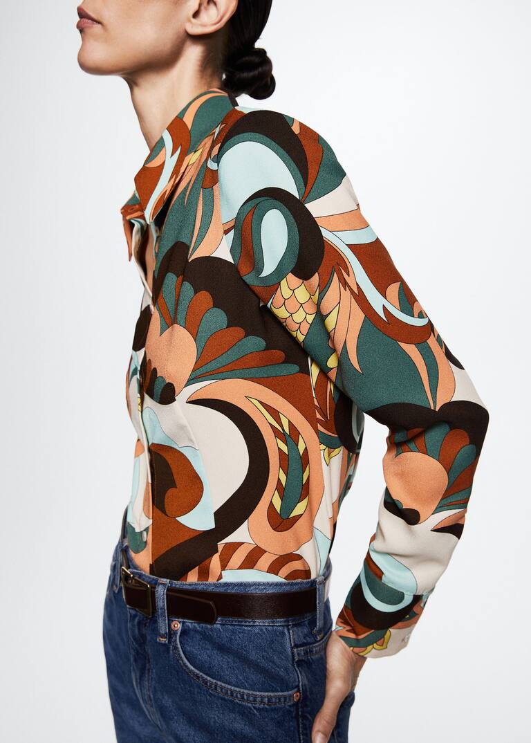 Retroprint shirt Women Mango United Kingdom