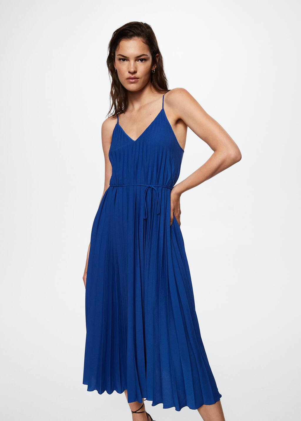 Mango Belt pleated dress 37032888 52