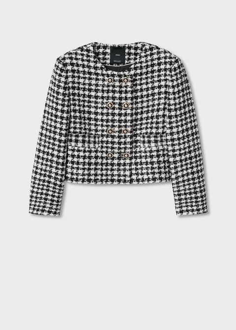 Tvídový kabátek na štrasové knoflíky - Zboží bez modelu