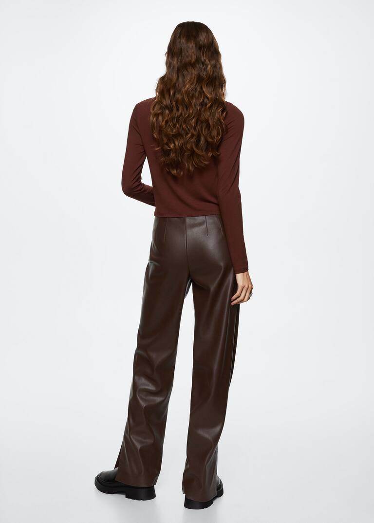 Leathereffect straight trousers Woman Mango India