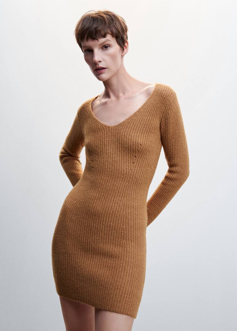 Short knitted dress Women Mango USA