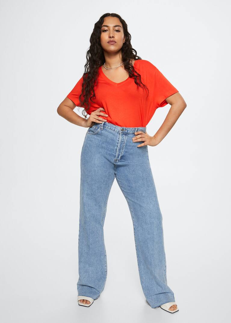 Vneck flowy tshirt Women Mango United Kingdom