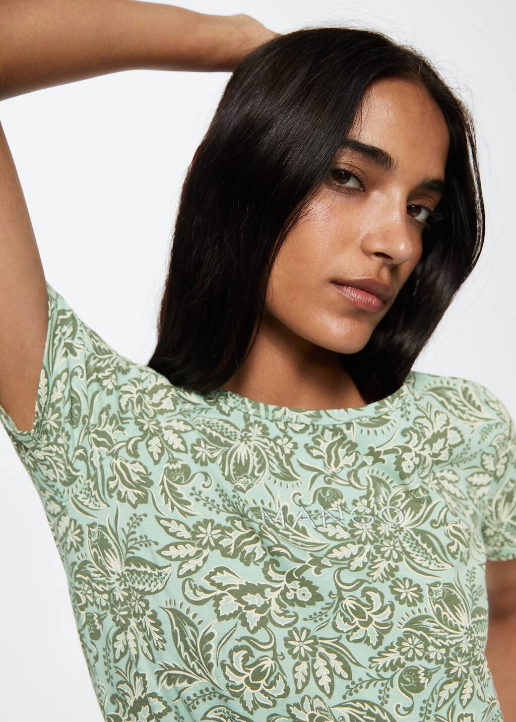 Mango Embroidered logo print tshirt 37040566 43