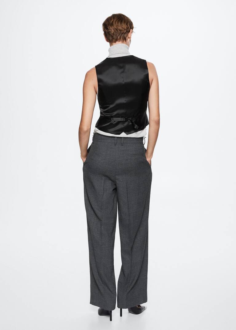 Check woolblend suit waistcoat Women Mango USA