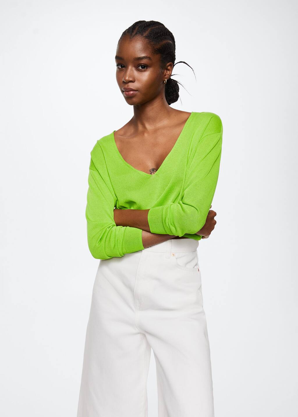 Mango Vneck knit sweater 37050454 43