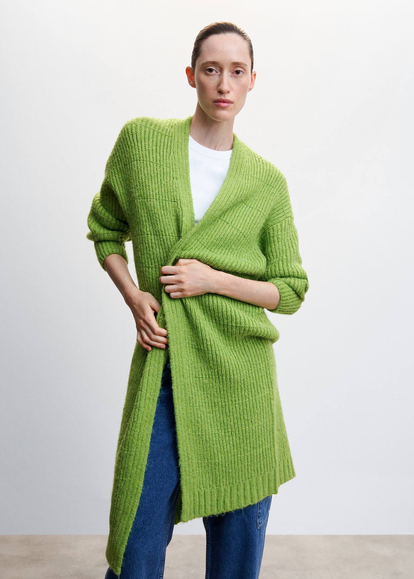 Ribbed knit cardigan Women MANGO OUTLET USA