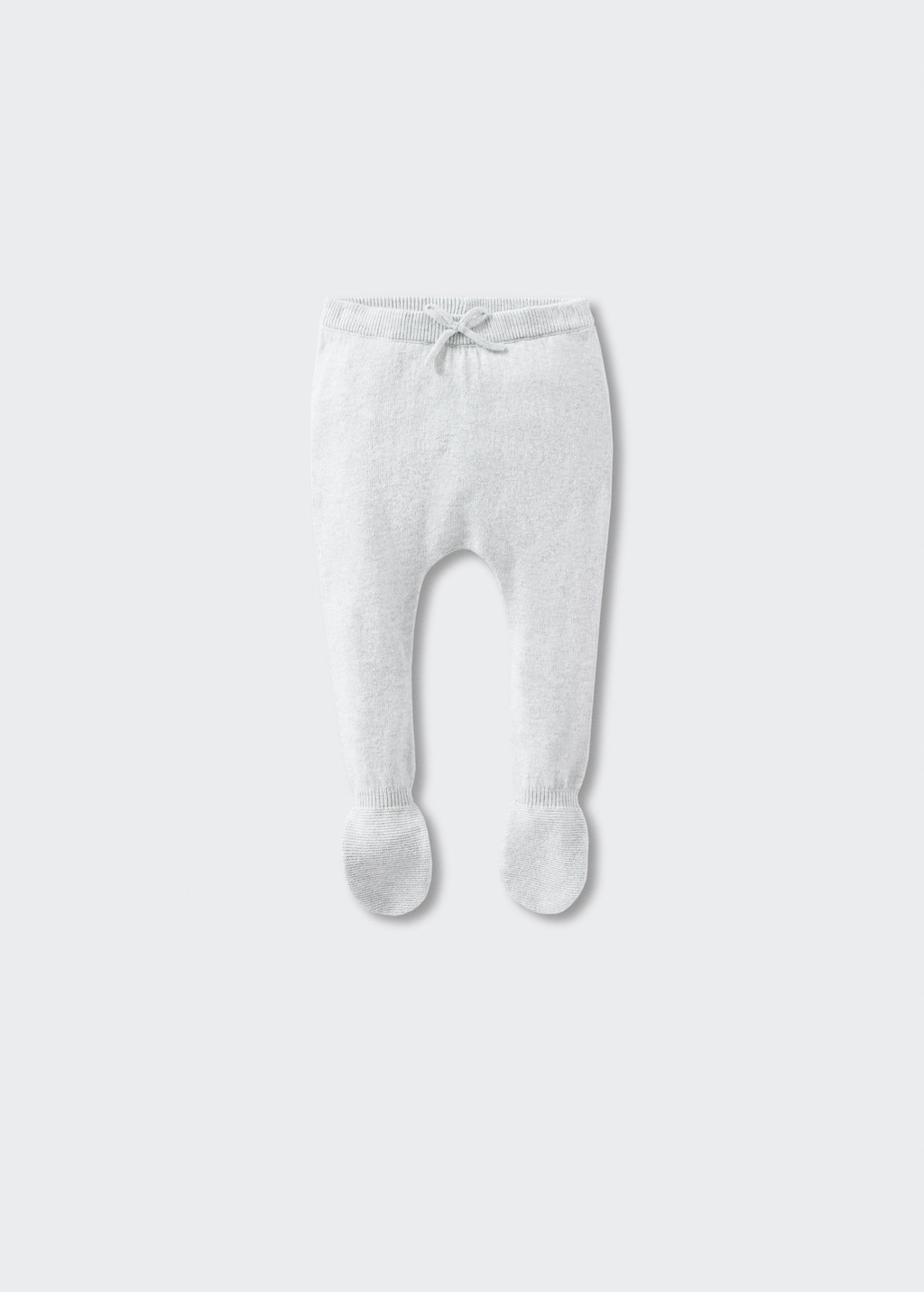 Mango Knit footed pants. a pair of white footed pants with a foot. 