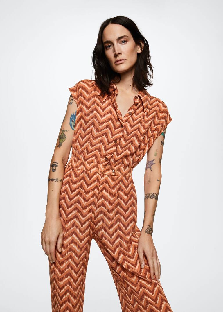 Long printed jumpsuit Woman Mango Canada