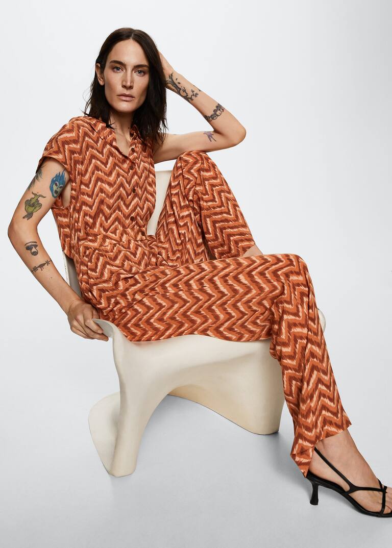 Long printed jumpsuit Woman Mango Canada