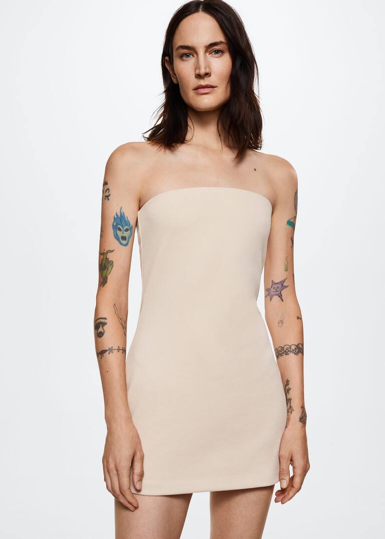 Strapless dress Woman Mango India
