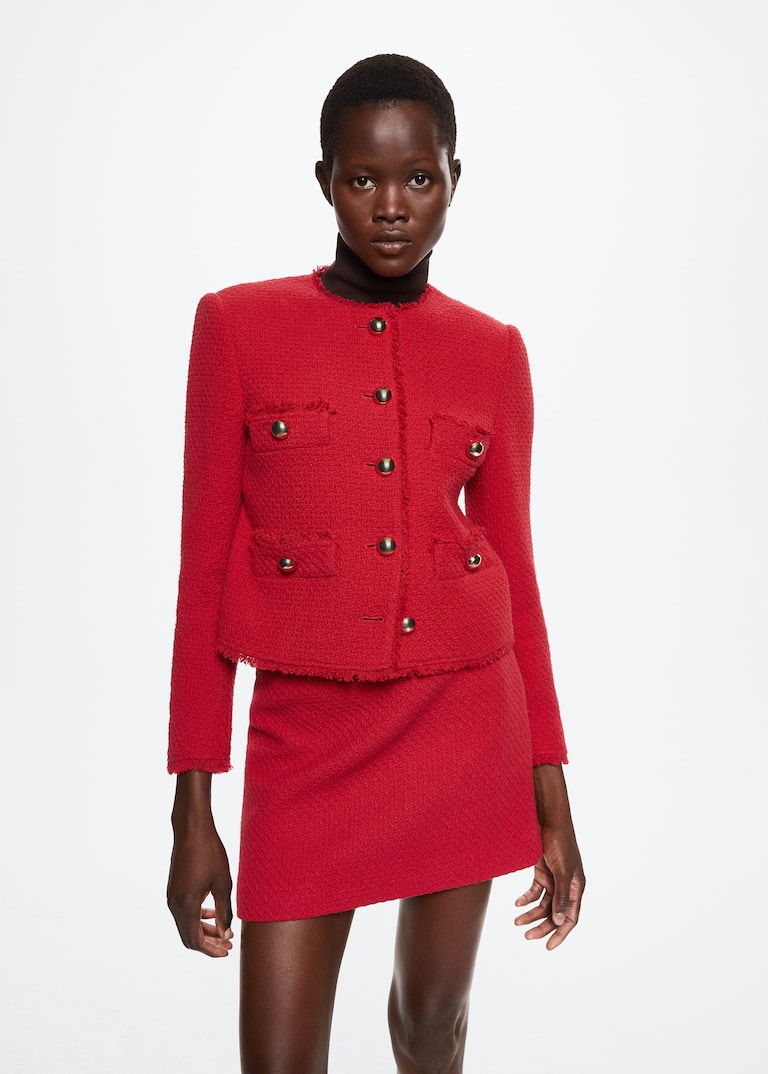 Zara tweed jacket with pockets Clearance