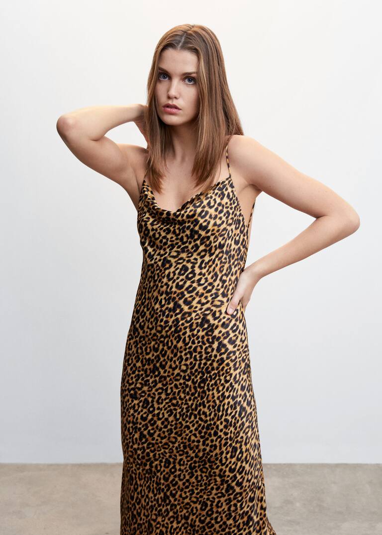 Animalprint fluid dress Woman Mango South Africa