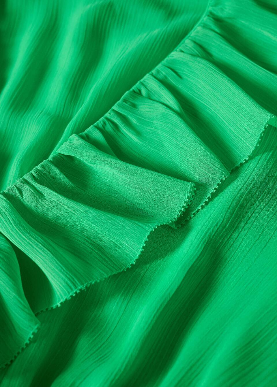 Vestido textura volantes Mujer MANGO OUTLET España