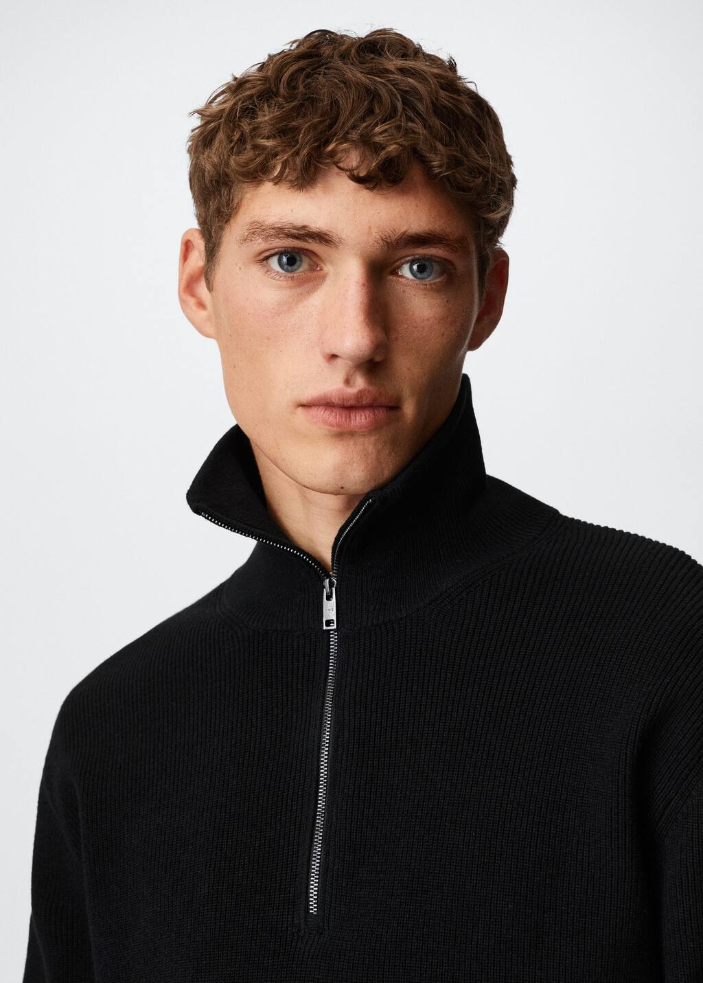 Mango Structured sweater with zip neck 37074016 99