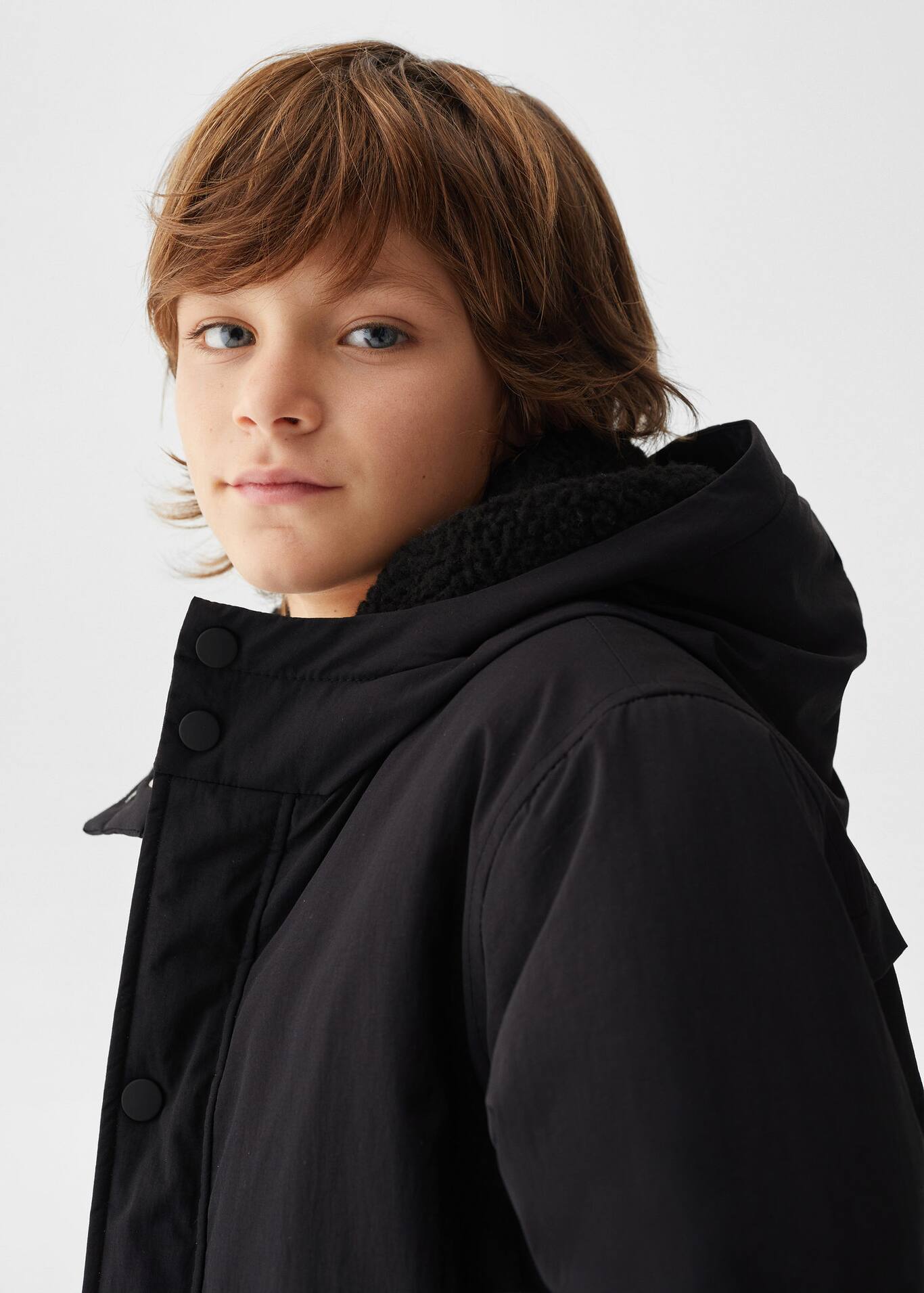 Hooded water-repellent coat - Boys | MANGO OUTLET USA