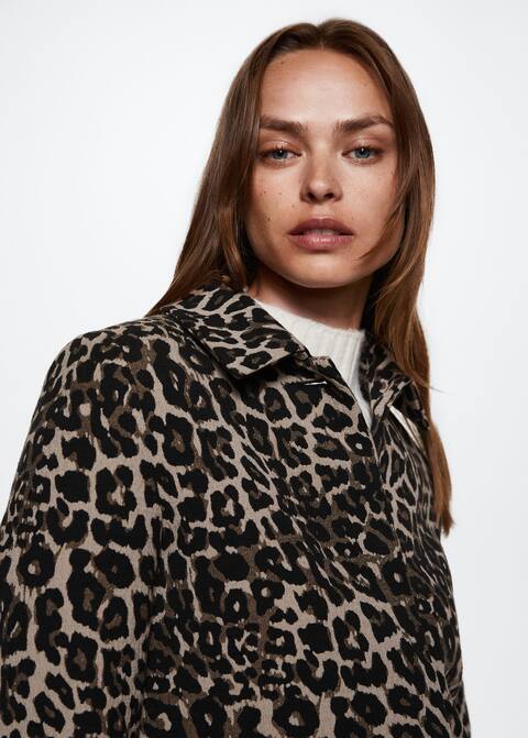 Animal print coat - Woman | Mango Greece