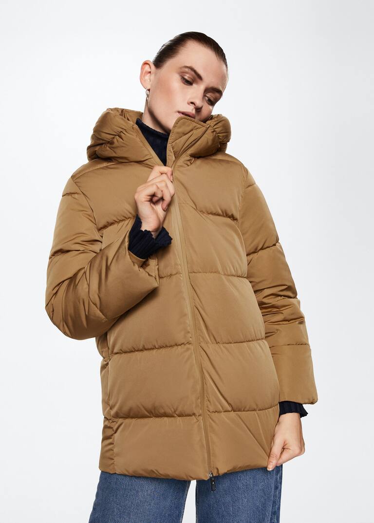 Hood quilted coat Women Mango USA