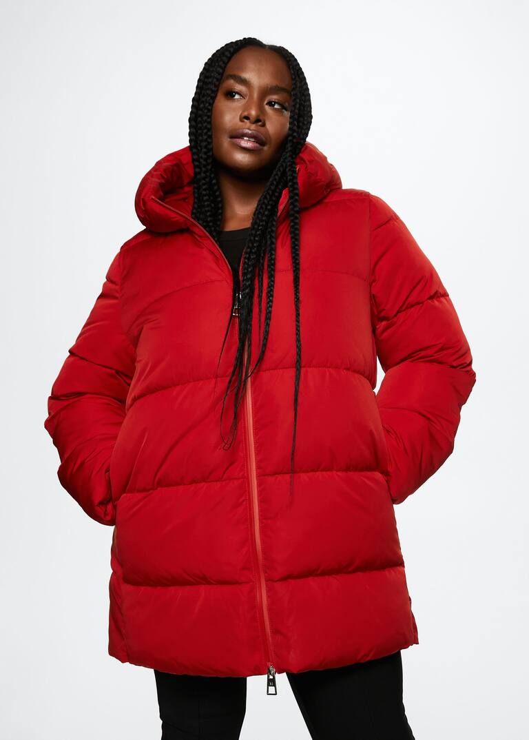 Hood quilted coat Women Mango USA