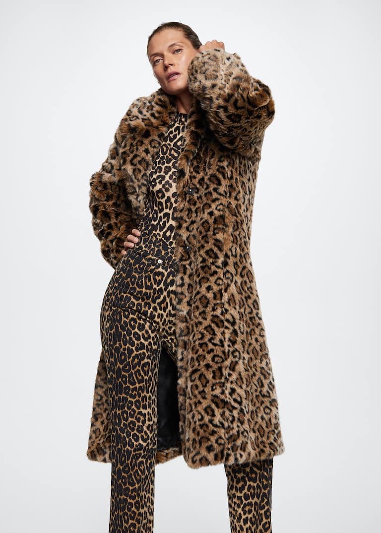 Animal print faux fur coat - Women | Mango USA