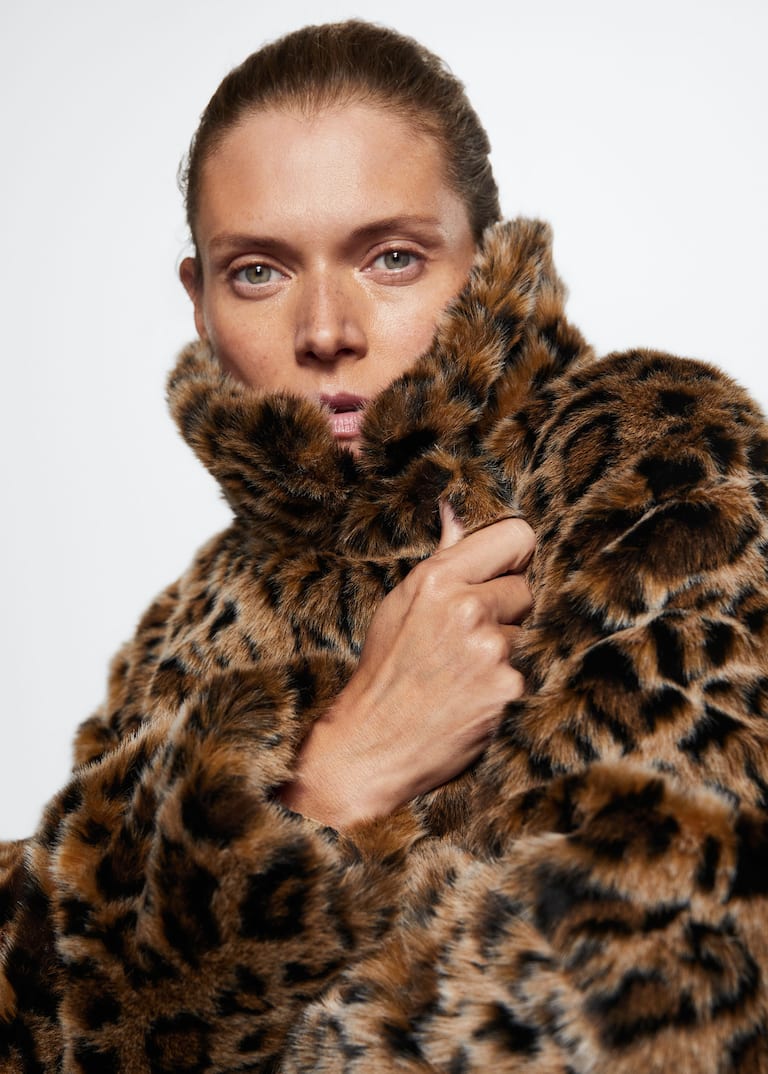 Animal print faux fur coat - Women | Mango USA