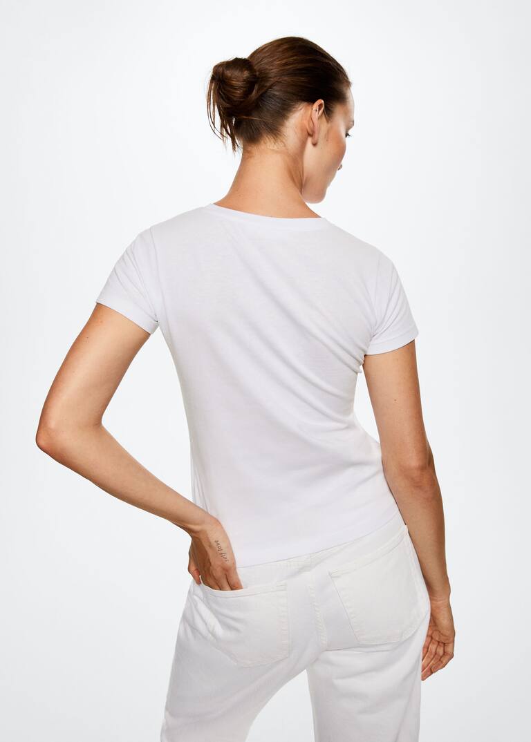 Logo cotton tshirt Women Mango USA