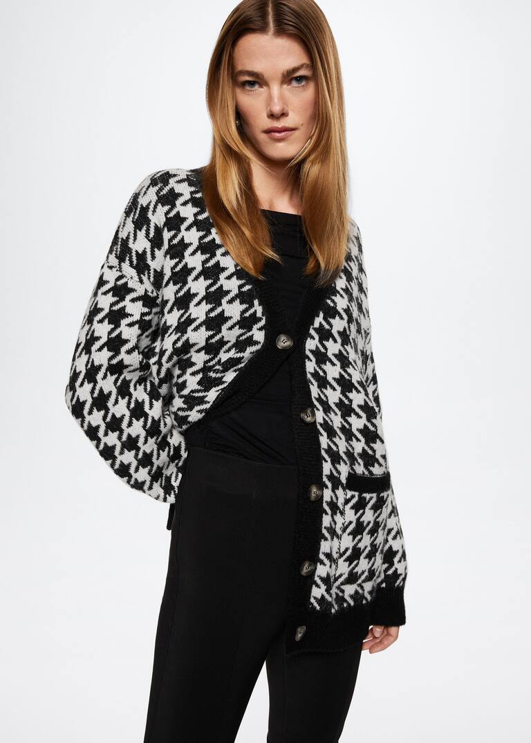 Houndstooth cardigan Woman Mango Macedonia